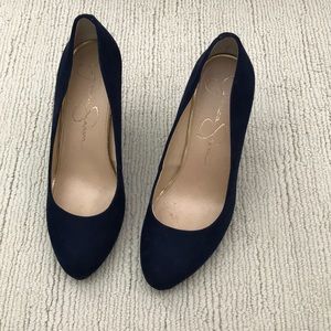 Jessica Simpson Navy Blue Suede Pumps